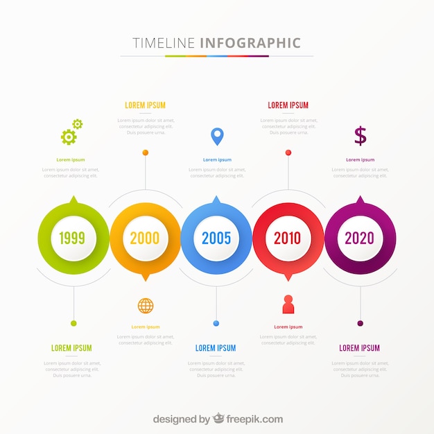 Free Vector | Business timeline template with infographic style