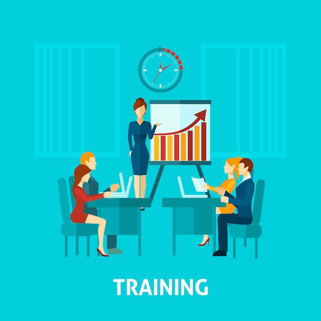 Download Business training flat icon | Free Vector
