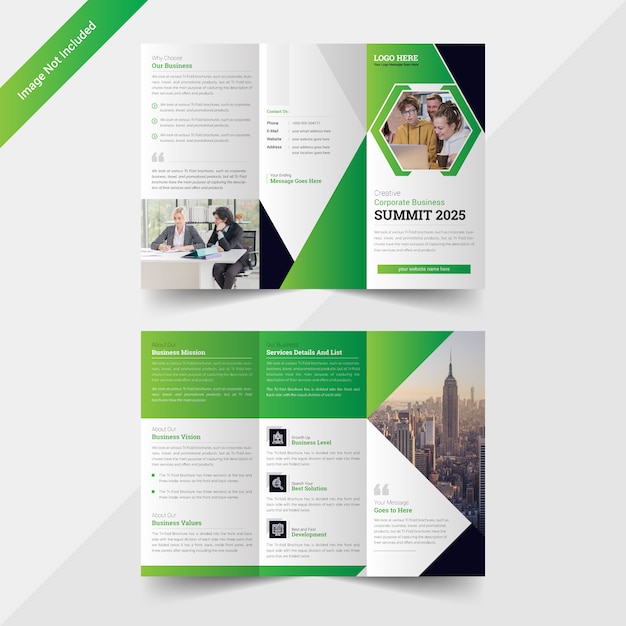 Premium Vector | Business trifold brochure template