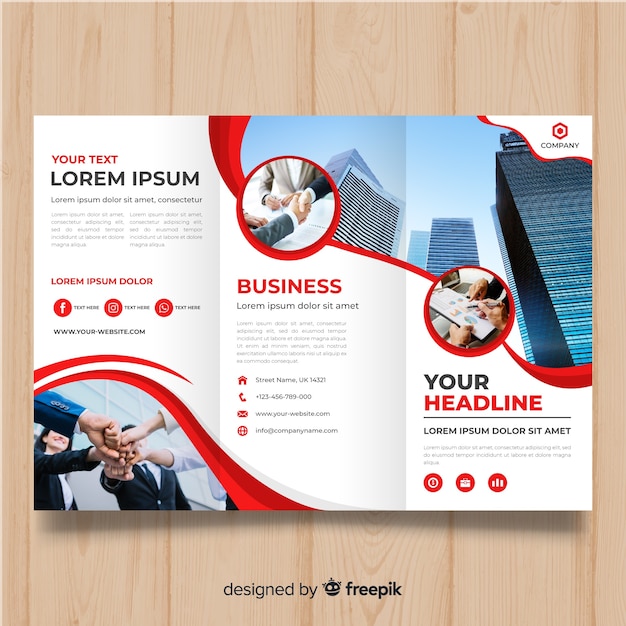 Business trifold brochure template Vector | Free Download