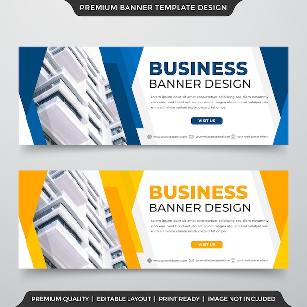 Premium Vector Business Web Banner Template Premium Vector