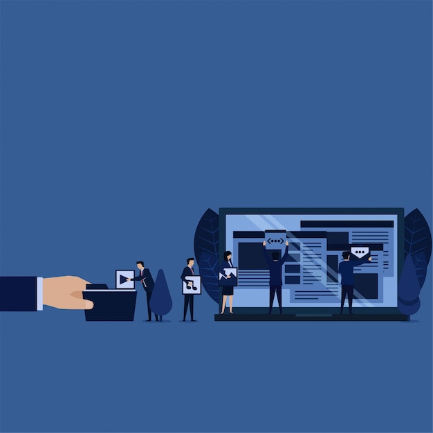 Business web management content for search engine optimization. Premium Vector