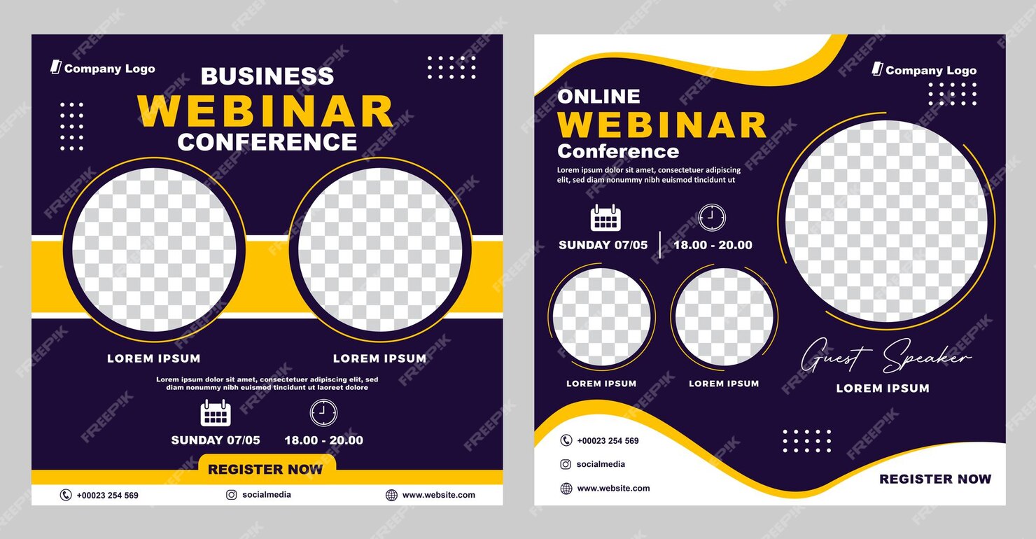 Premium Vector | Business webinar template banner