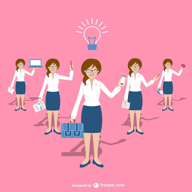 Business woman character free design Free Vector