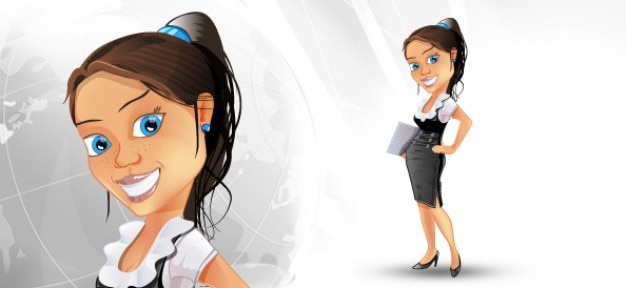 Business woman character with skirt.