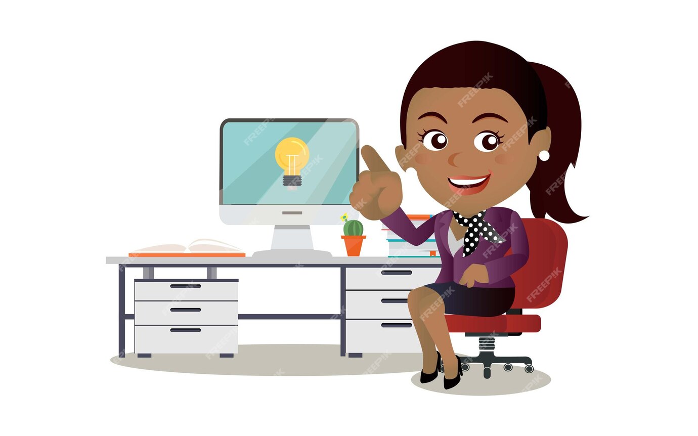 Premium Vector | Business woman get idea illustration