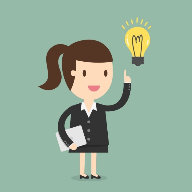 free-vector-business-woman-having-an-idea