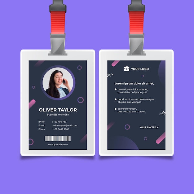 Free Vector | Business woman id card template