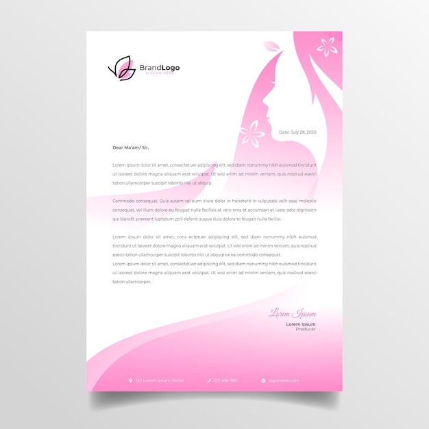 Business woman letterhead Premium Vector