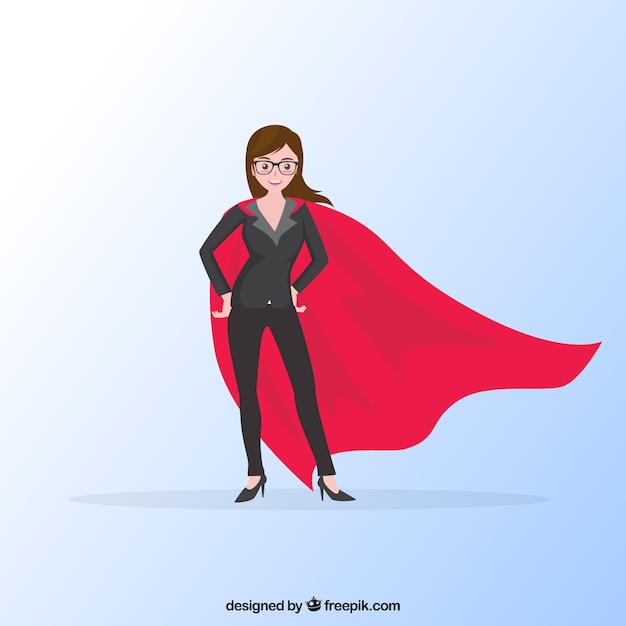 Business woman with red cape