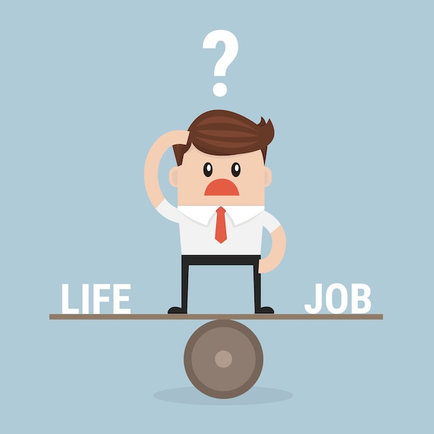 Businessman balance work and life vector Premium Vector