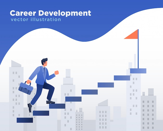 Premium Vector | Businessman career development