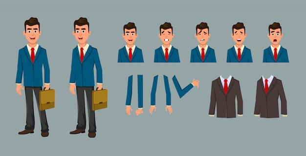 Premium Vector | Businessman cartoon character for motion design and ...