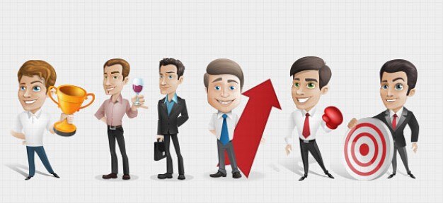 Businessman cartoon characters PSD