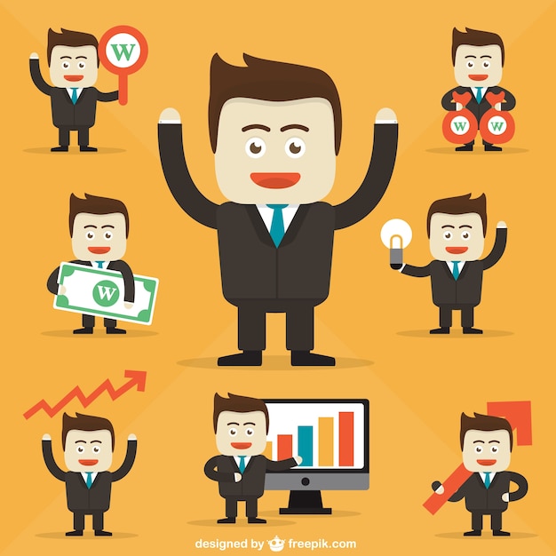 Businessman character cartoons