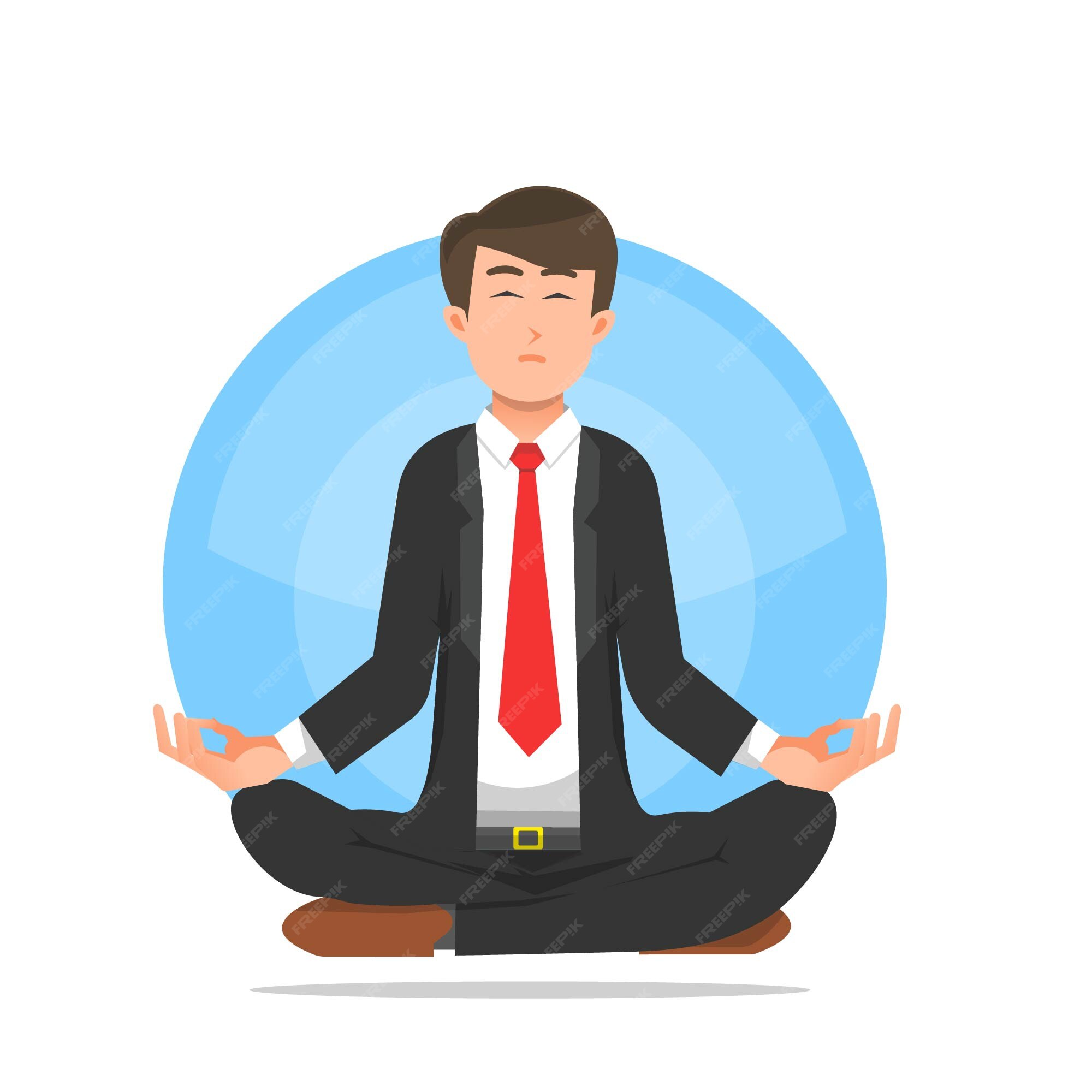 Premium Vector | A businessman doing meditation to calm down