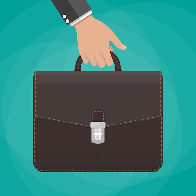 Premium Vector | Businessman holding briefcase