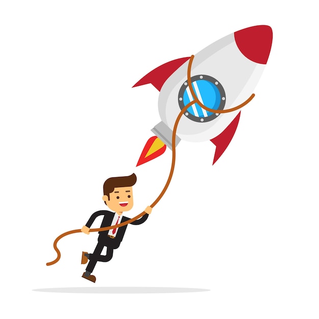 Download Free Businessman Holding On To Launching Rocket Premium Vector Use our free logo maker to create a logo and build your brand. Put your logo on business cards, promotional products, or your website for brand visibility.