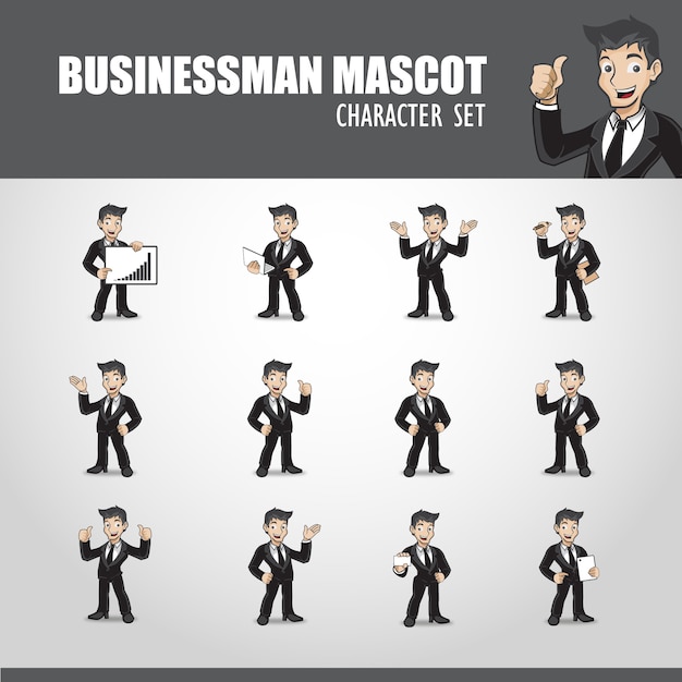 Premium Vector | Businessman mascot illustration