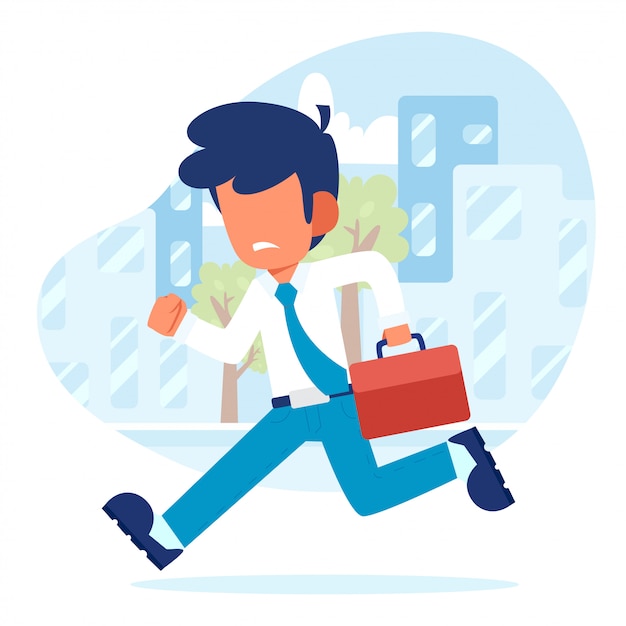 Premium Vector | Businessman running