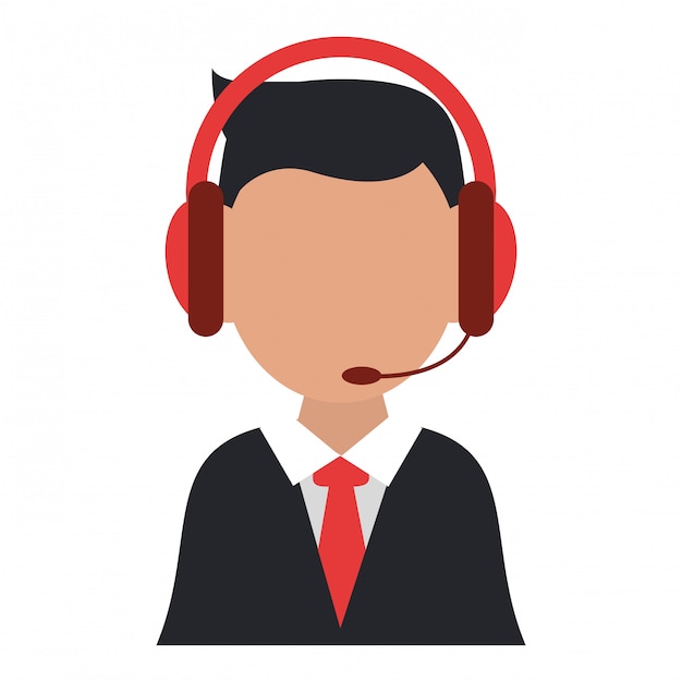 Premium Vector | Businessman with headset