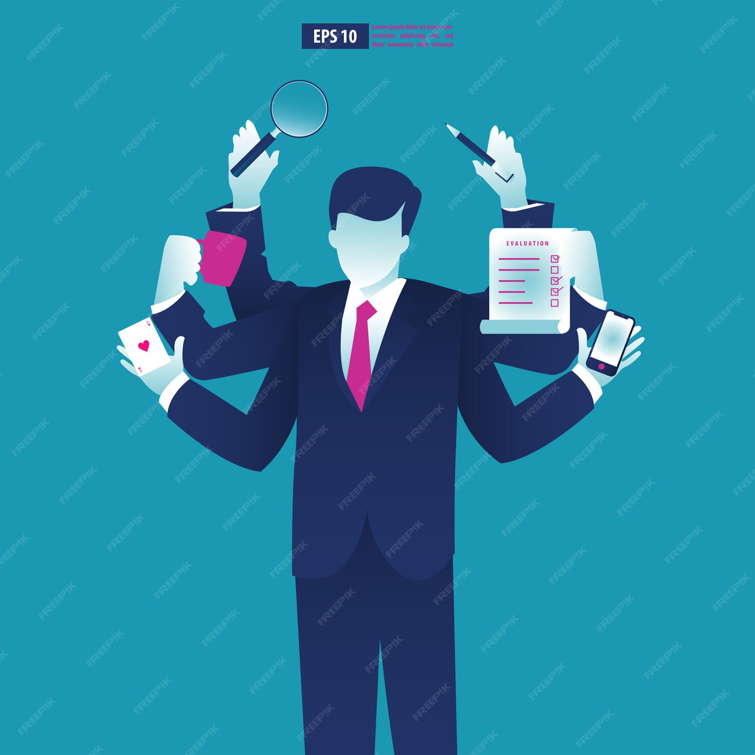 Premium Vector Businessman With Multitasking And Multi Skill