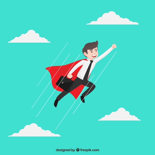 Businessman with superhero cape Vector | Free Download