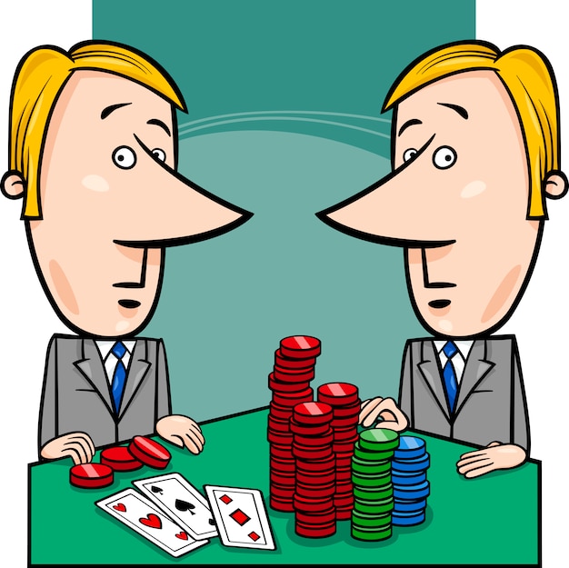 Premium Vector | Businessmen playing poker cartoon