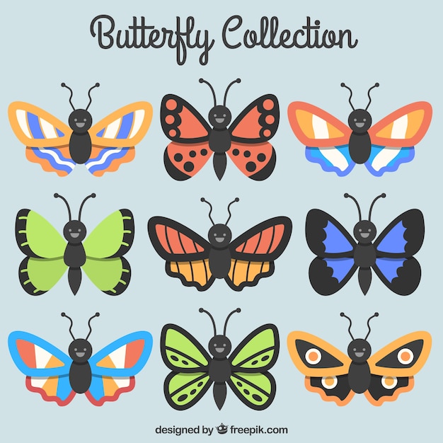 Butterflies set with abstract design\
wings