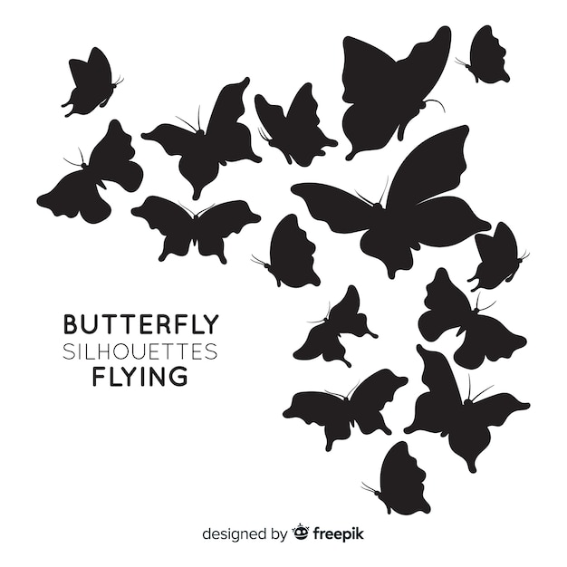Download Butterflies silhouettes background Vector | Free Download
