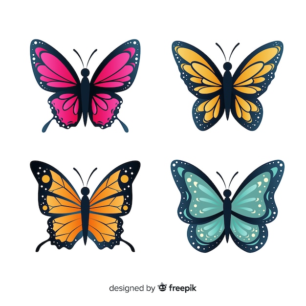 Download Free Vector | Butterfly collection