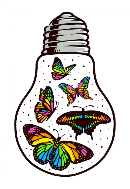 Premium Vector | Butterfly light illustration