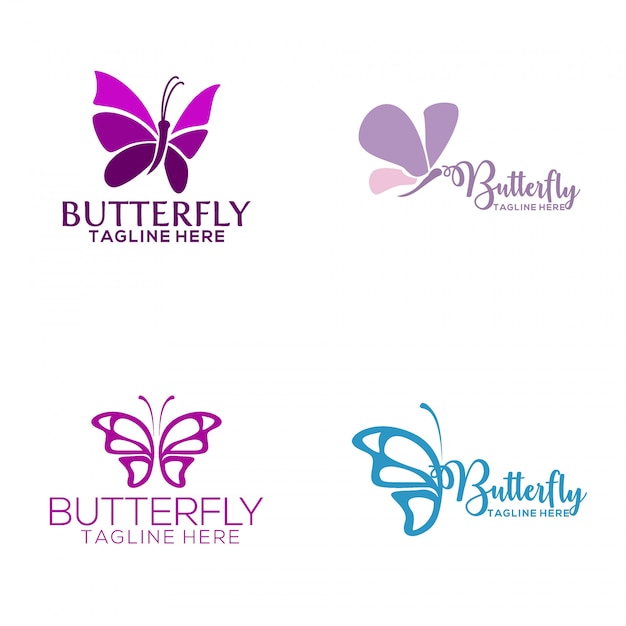 Butterfly logo Premium Vector
