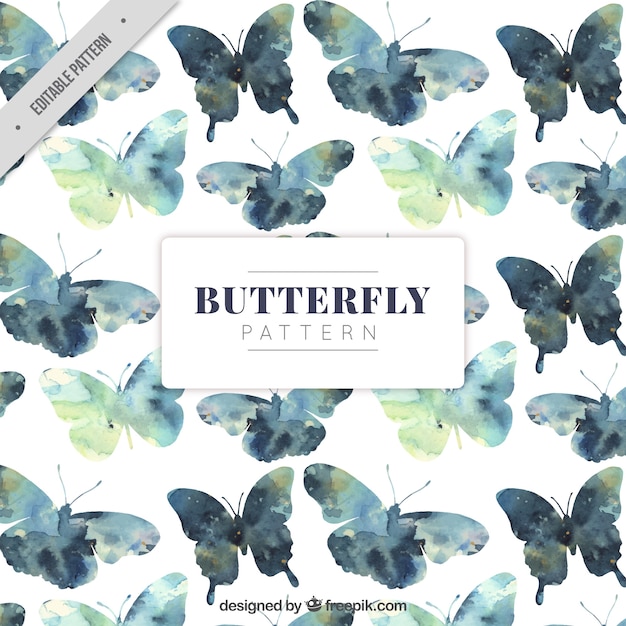 Download Butterfly pattern in watercolor style Vector | Free Download