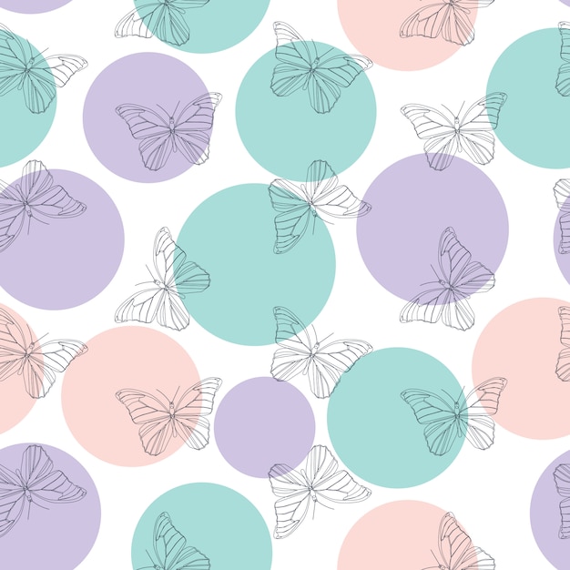 Butterfly seamless simple pattern background  illustration Premium Vector