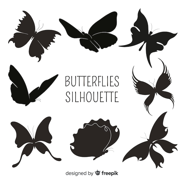 Download Free Vector | Butterfly silhouettes flying