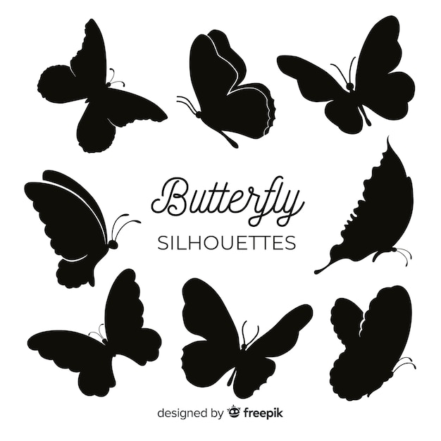 Download Butterfly silhouettes flying Vector | Free Download