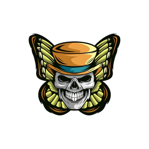 Download Butterfly skull logo template | Premium Vector