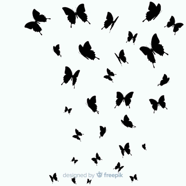 Free 235 Butterfly Swarm Silhouette Butterfly Svg SVG PNG EPS DXF File