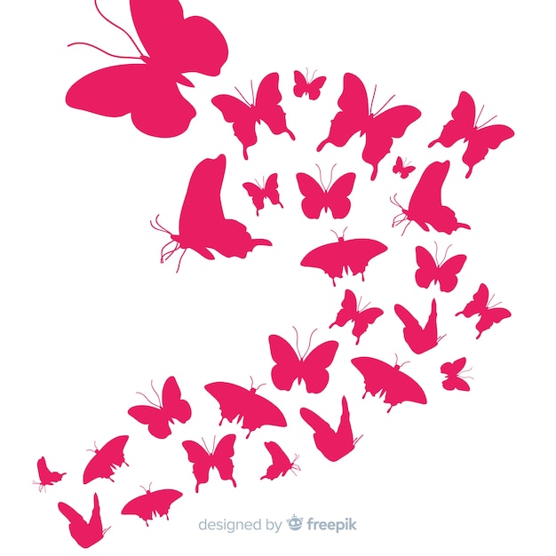 89 Butterfly Swarm Silhouette Butterfly Svg SVG PNG EPS DXF File