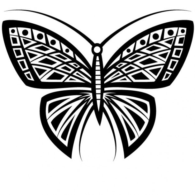 Download Butterfly tattoo tribal design vector | Free Vector