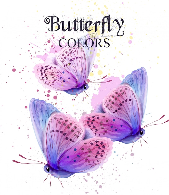 Download Premium Vector | Butterfly watercolor card