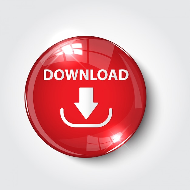 Download Button download color red glossy | Premium Vector