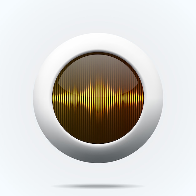 Premium Vector Button With Sound Waves Premium Vector Button With Sound Waves