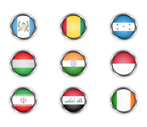 Download Free Buttons With The Metallic Frame Of Country Flags Premium Vector Use our free logo maker to create a logo and build your brand. Put your logo on business cards, promotional products, or your website for brand visibility.