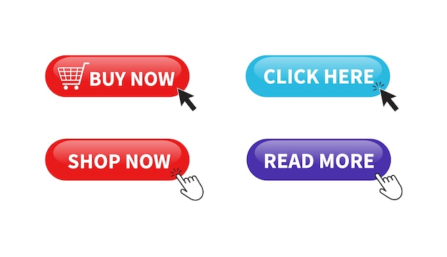 Premium Vector Buy Now Button Shop Now Read More Click Here Buttons