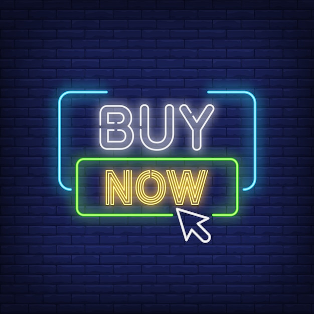 Buy now neon sign Free Vector