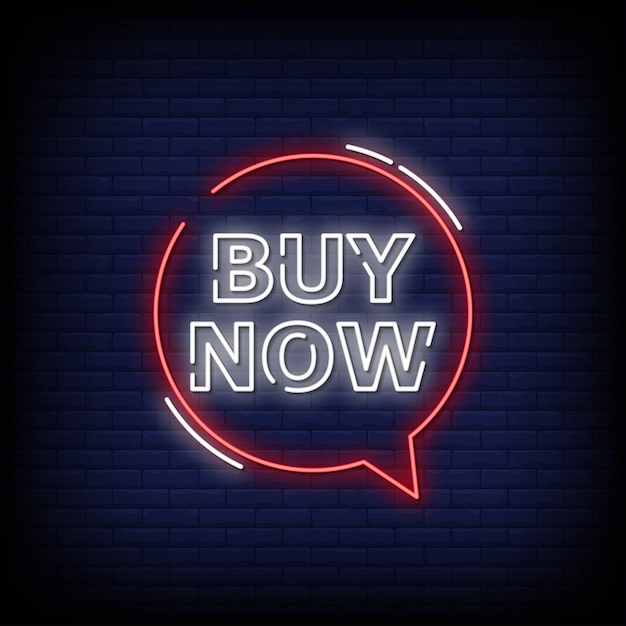 Premium Vector | Buy now neon signs style text vector