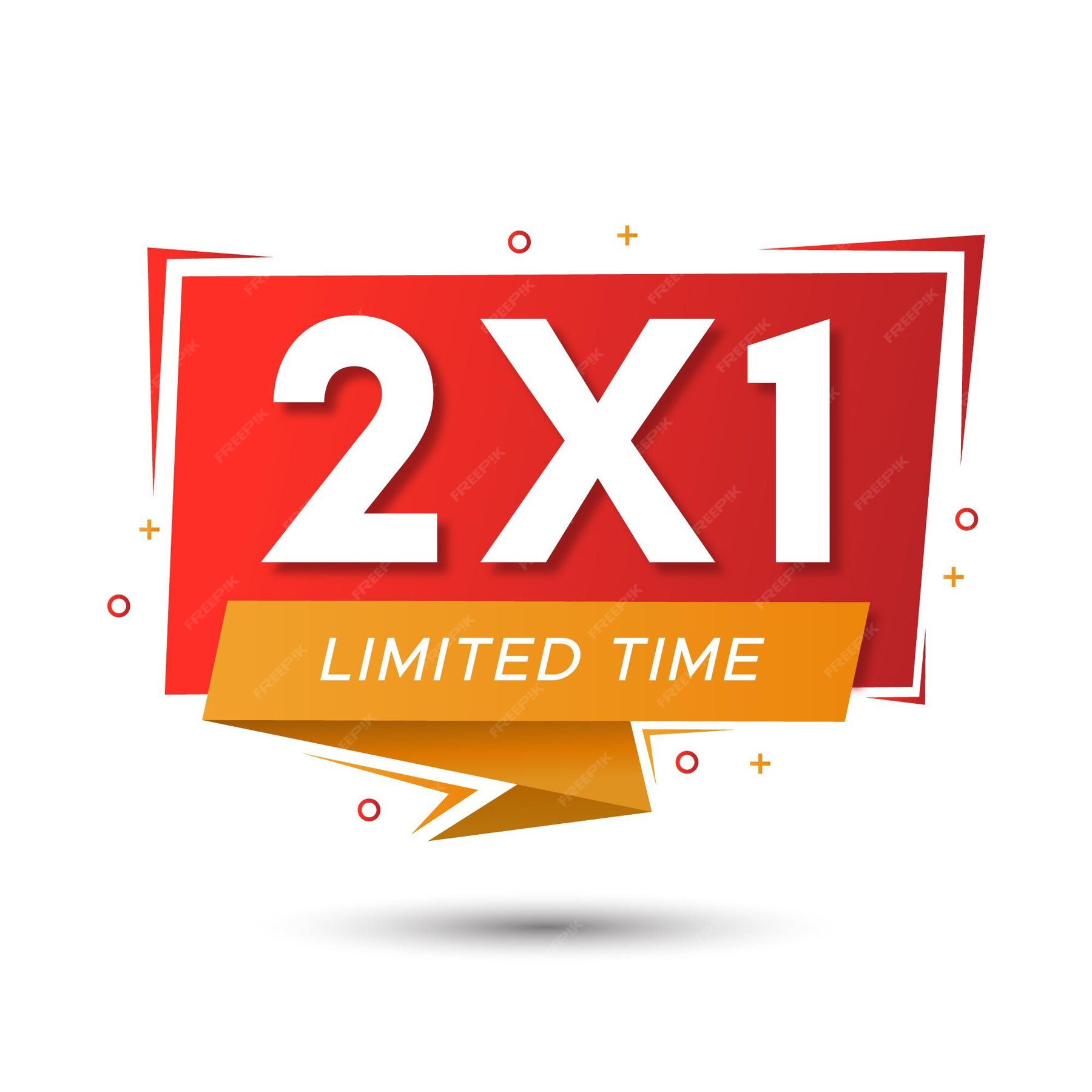 Free Vector | Buy two for the price of one red banner