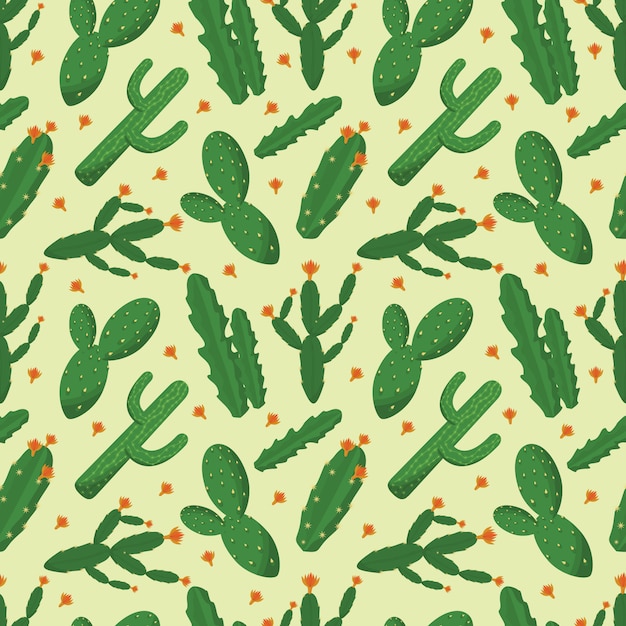 Premium Vector | Cacti cactus plant seamless pattern background wrap design